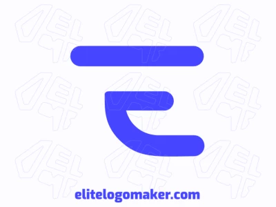 Un buen logotipo minimalista con la letra "E" azul, diseñado con formas simples para un aspecto limpio y profesional.