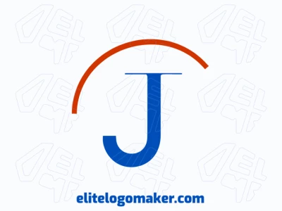 Un logotipo refinado y elegante con la letra inicial 'J' en azul, diseñado con líneas limpias y una estética sofisticada.