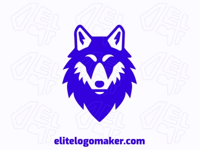 Un logotipo original y refinado con un lobo azul simétrico.
