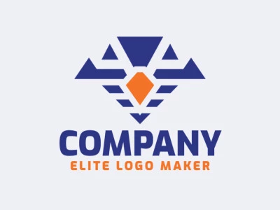 Logotipo profesional en forma de un pájaro azul, con diseño creativo y estilo abstracto.