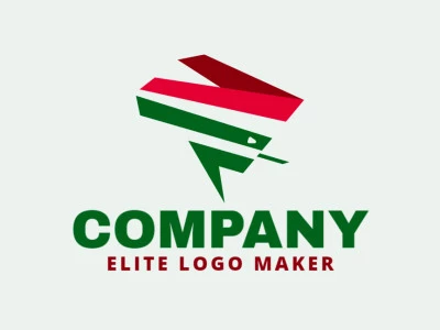 Crear su propio logotipo en forma de un cerebro combinado con una serpiente con un estilo abstracto y colores verde y rojo.