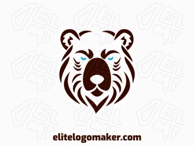 Un diseño de logo simétrico que muestra un majestuoso oso pardo, exudando fuerza y armonía.