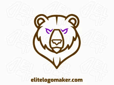 Un logo prominente, diferente y sutilmente diseñado que presenta un oso pardo en estilo animal.
