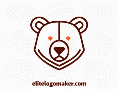 Un diseño de logo en monoline que presenta la cabeza de un oso pardo, encarnando fuerza y vitalidad.