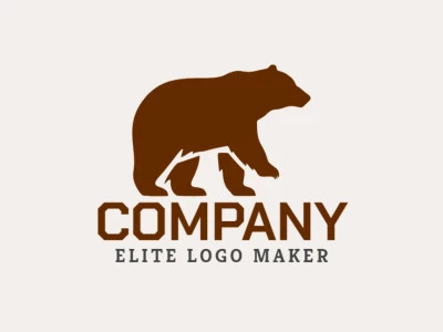 Logotipo ideal para diferentes empresas en forma de un oso pardo caminando con un estilo abstracto.