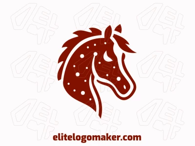 Un logotipo único y original con la cabeza de un caballo marrón simple, diseñado con líneas limpias para crear una identidad visual distintiva y memorable.