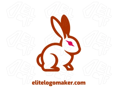 Un buen diseño de mascota con un conejo marrón en estilo abstracto, creando un personaje único y atractivo, lleno de personalidad y encanto.