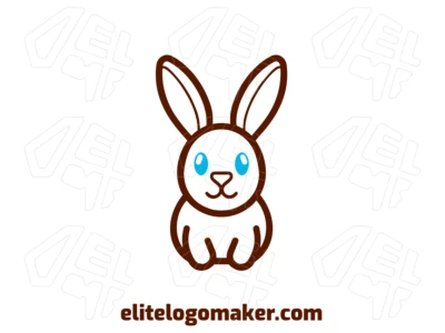 Un conejo marrón minimalista con un llamativo ojo azul, diseñado con líneas limpias y un toque moderno, ideal para diversos propósitos.