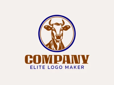 Crea un logotipo ideal para tu negocio en forma de un toro con un estilo abstracto y colores personalizables.