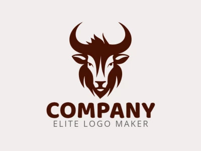 Logotipo ideal para diferentes empresas en forma de una cabeza de toro con un estilo minimalista.