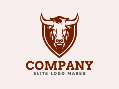 Un logotipo emblemático que presenta un poderoso diseño de toro y escudo en un marrón oscuro digno, representando fuerza y protección.