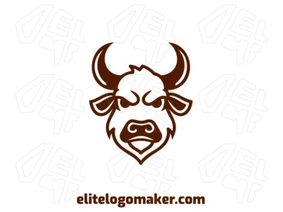 Logotipo prominente con un diseño simétrico de un toro con cuernos grandes, creando una identidad visual audaz y llamativa.