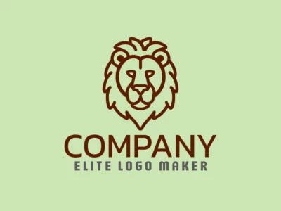 Una plantilla de logotipo vectorial creativa con un león tranquilo en estilo monoline, perfecto para una identidad empresarial distintiva.