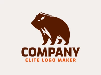 Este logo cuenta con un diseño minimalista de capibara en marrón. Su estilo abstracto representa simplicidad y elegancia.