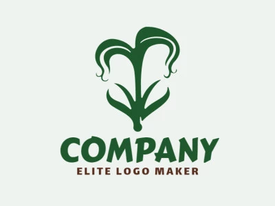 Logotipo pictórico con un diseño refinado que forma una planta carnívora con el color verde oscuro.