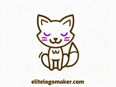 Un logo en monolinea con la forma de un gato, diseñado para ser original y profesional con sus líneas elegantes y minimalistas.