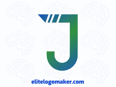 Un logotipo vectorial económico con la letra 'J' diseñada con un degradado vibrante, que ofrece un aspecto moderno y llamativo a un precio asequible.