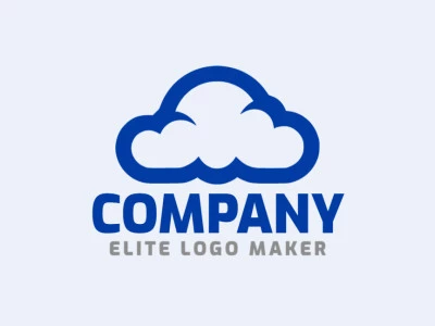 Logotipo con diseño creativo, formando una nube con estilo minimalista y colores personalizables.