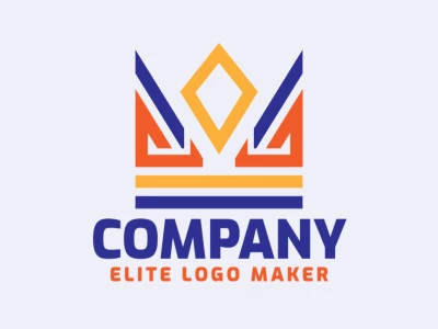 Logotipo moderno descargable en forma de una corona con diseño profesional y estilo simétrico.