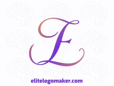 Una plantilla de logotipo económica con la letra 'E' en cursiva editable en un degradado colorido, perfecta para añadir un toque personal a cualquier proyecto de diseño.
