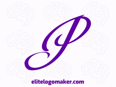 Un logotipo minimalista con la letra 'P' en cursiva, diseñado con simplicidad y en formato editable para soluciones de marca versátiles.