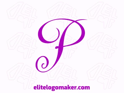 Un logotipo destacado y elegante con la letra cursiva 'P' en estilo de letra inicial, creando una forma refinada y atemporal.