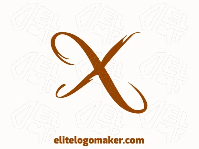 Este diseño de logo minimalista presenta una letra 'X' cursiva, ofreciendo un aspecto personalizable, profesional y llamativo para elevar la identidad de tu marca.