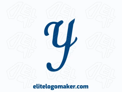 Diseño de logo de calidad que presenta la letra cursiva 'Y' en estilo de letra inicial, exudando elegancia y sofisticación.