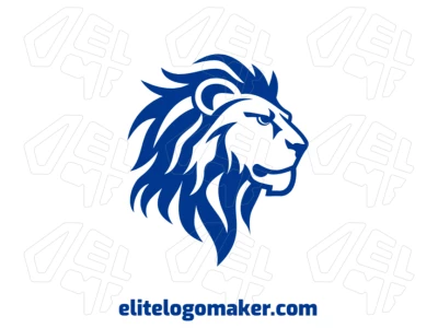 Logotipo abstracto lujoso con un diseño de león azul personalizable, combinando elegancia y estética moderna para una identidad de marca distintiva.