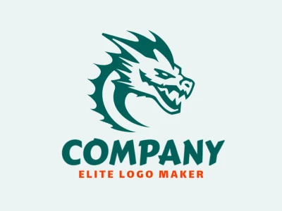 Logotipo con diseño creativo, formando una cabeza de dragón con estilo minimalista y colores personalizables.