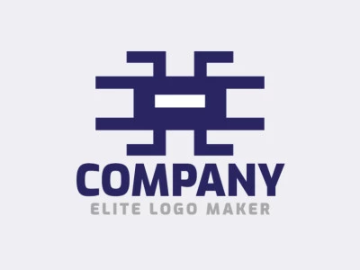 Crear un logotipo para su empresa en forma de un cajón combinado con una hashtag, con estilo simple y color azul.