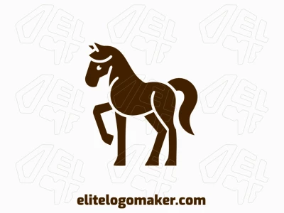Un logotipo prominente y creativo, simple, con un diseño elegante de caballo, perfecto para mostrar una identidad visual refinada y audaz.