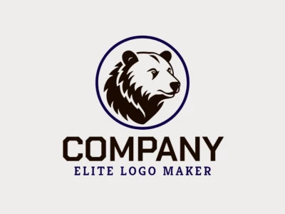 Logotipo en forma de un oso negro malvado con el color negro, este logotipo es ideal para diferentes áreas de negocio.