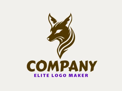 Logotipo creativo en forma de un cabeza de zorro con diseño refinado y estilo minimalista.