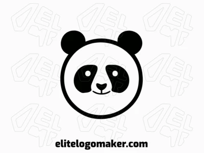 Diseño de logo creativo con la cabeza de un oso panda amigable, ofreciendo una representación encantadora y juguetona de la identidad de tu marca.