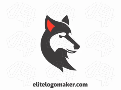 Un logotipo pictórico y cautivador con un lobo, irradiando energía y encanto.