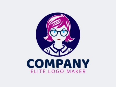 Logotipo ideal para diferentes empresas en forma de una chica con un estilo circular.