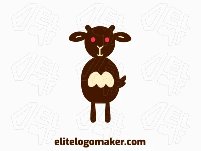 Un logotipo pictórico encantador que presenta una cabra, con una paleta de colores marrón, naranja y beige, evocando calidez y amabilidad, ideal para una identidad de marca acogedora y amigable.