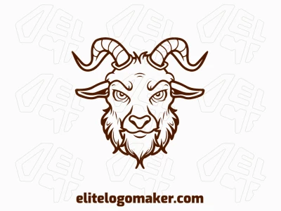 Un logotipo ilustrativo que presenta la cabeza de una cabra, diseñado con elementos detallados y artísticos para un diseño cautivador y expresivo.