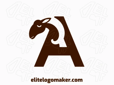 Un logotipo abstracto que presenta la forma de una cabra combinada con la letra 'a', lo que lo convierte en un diseño adecuado para diversas aplicaciones.