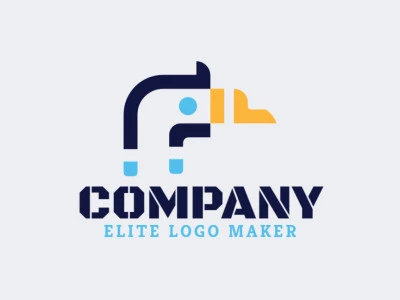 Logotipo personalizable en forma de un ganso, con diseño creativo y estilo minimalista.