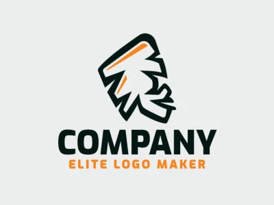 Cree un logotipo vectorial para su empresa en forma de un gorila con un estilo abstracto, los colores utilizados son negro y naranja.