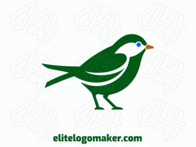 Logotipo ideal para diferentes negocios en forma de un pajaro verde, con diseño creativo y estilo abstracto.