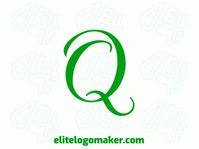Un diseño de logo abstracto y profesional con la letra 'Q' verde y formas geométricas elegantes, bonito y profesional.