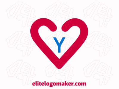 Logotipo abstracto con una forma de corazón y la letra 'Y' dentro, diseñado con elementos elegantes y creativos.
