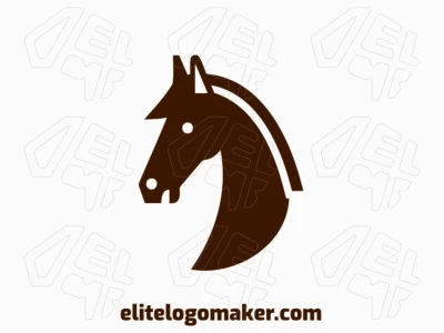 Un logotipo minimalista con un caballo, usando líneas limpias y tonos marrones para crear un diseño elegante y moderno.
