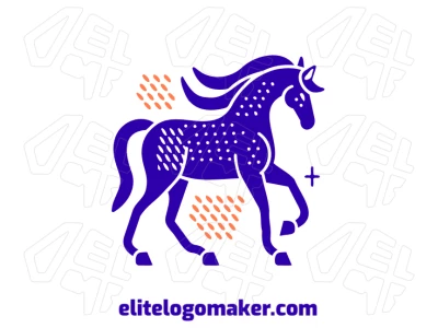 Logotipo creativo con un caballo y varios detalles, combinando elegancia y creatividad para una identidad visual única.