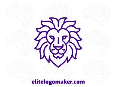 Logotipo monoline elegante con una ilustración ideal de un león, diseñado con líneas suaves y estética refinada.