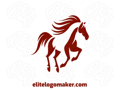 Logotipo creativo con un caballo saltando en diseño profesional en estilo mascota, utilizando una paleta de colores marrones para crear una identidad visual dinámica y atractiva.