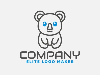 Un diseño de logotipo apropiado con un koala en estilo monoline, ofreciendo un aspecto limpio y distintivo para una presencia de marca memorable.